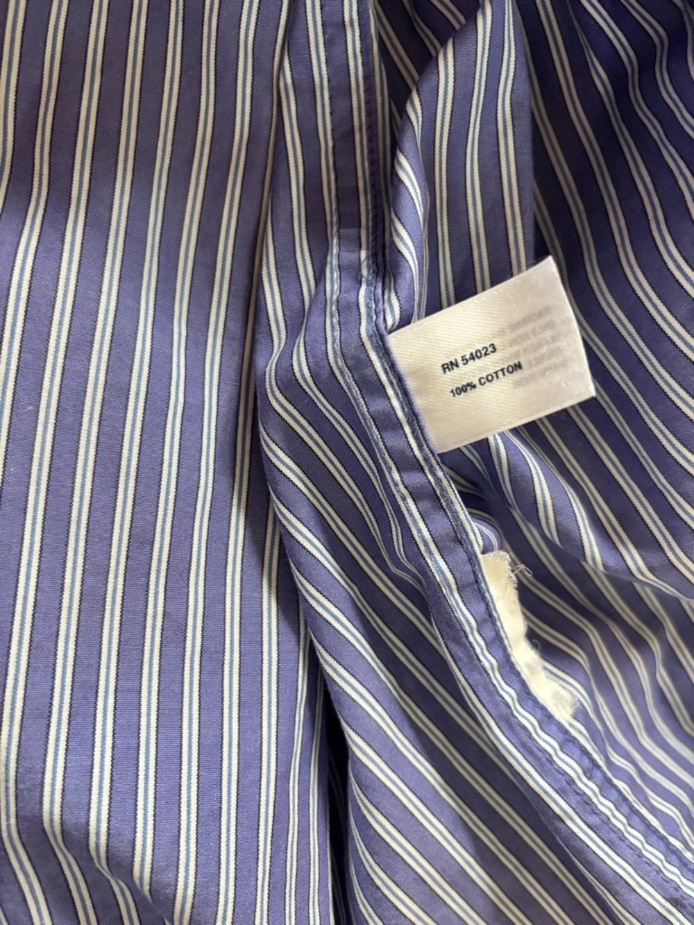 GAP Men's Blue Striped Long Sleeve Button Down Shirt - Fitted - Large - Picture 9 of 11